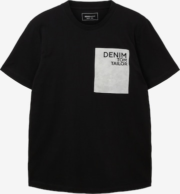 T-Shirt TOM TAILOR DENIM en noir : devant