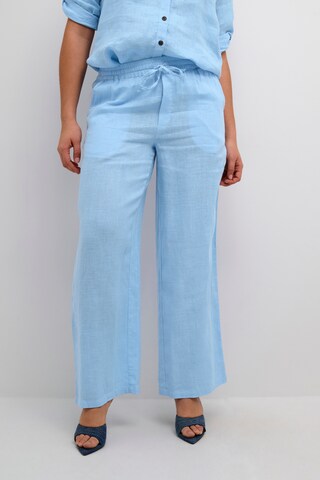 Cream Wide leg Trousers 'Bellis' in Blue: front