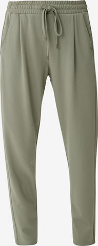 Coupe slim Pantalon à pince QS en vert : devant