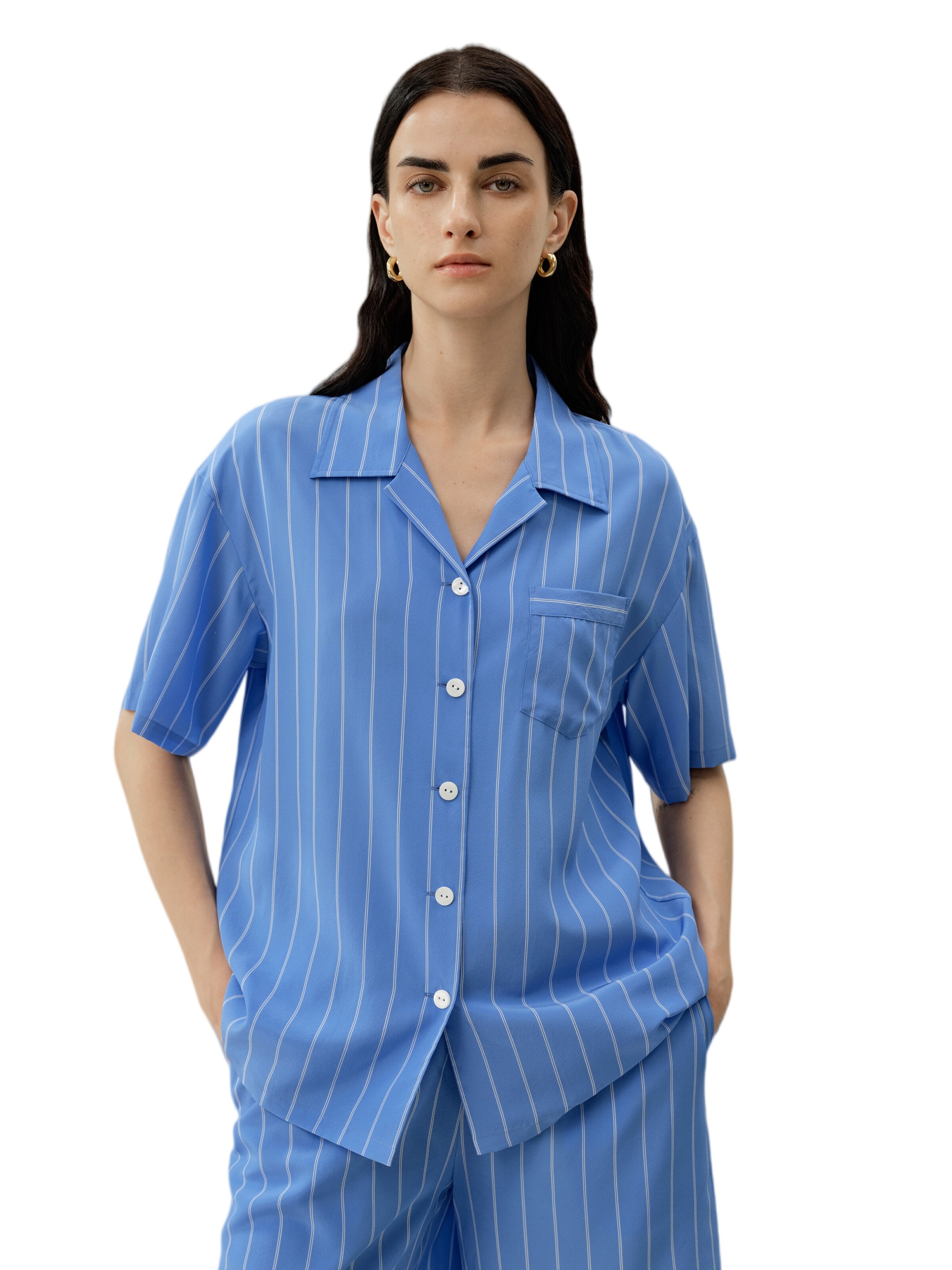 Lilysilk - Blusa en azul: frente