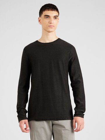 Pull-over QS en noir : devant