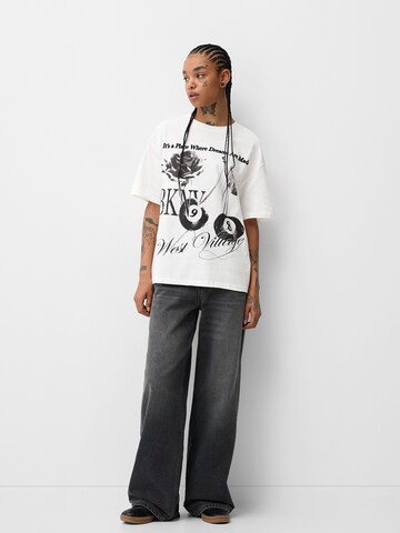 Bershka T-Shirt in Weiß