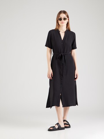 Robe-chemise QS en noir : devant