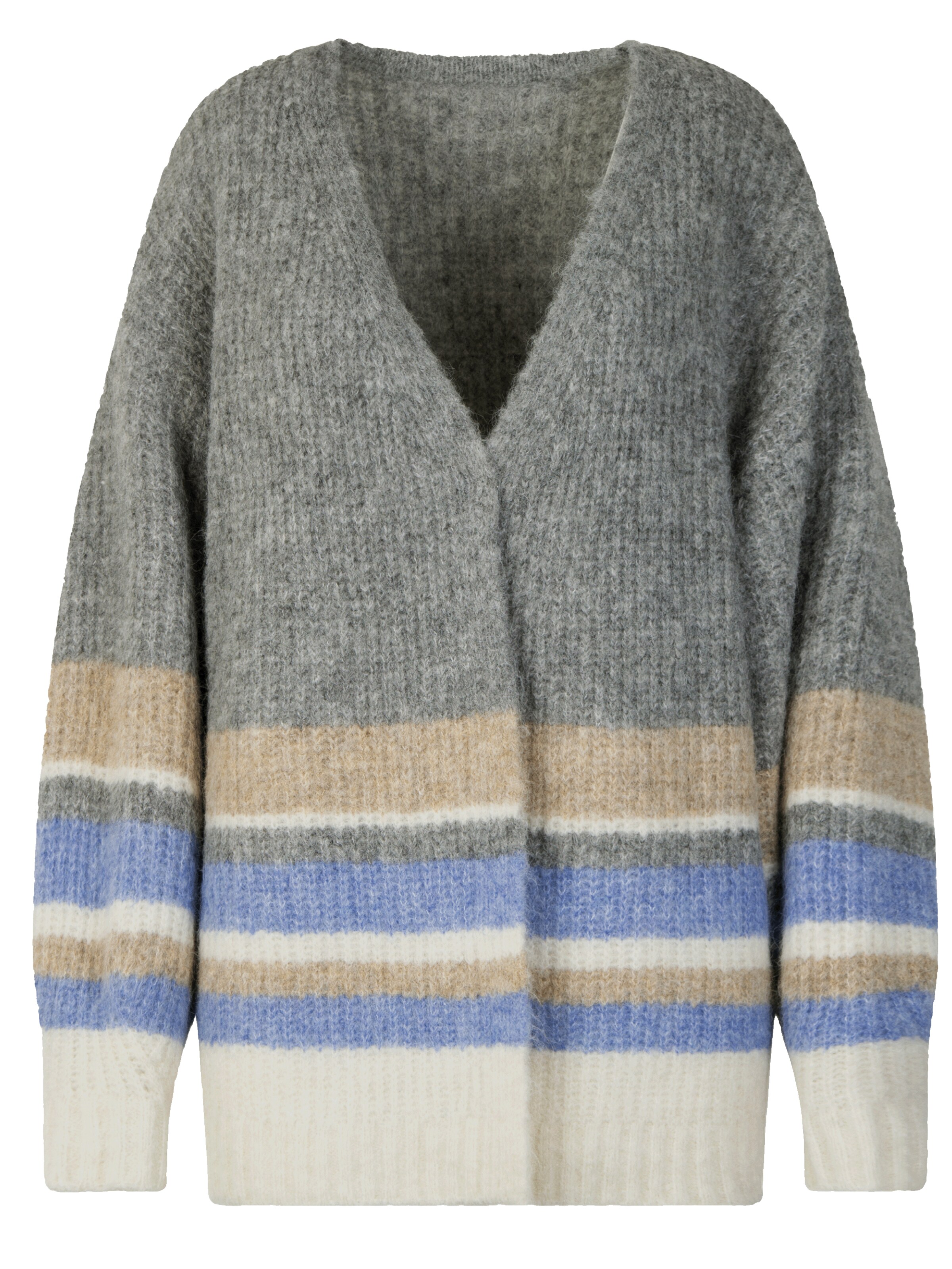 White Label by RoFa Knit Cardigan in Grey: front