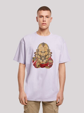 F4NT4STIC Shirt 'Happy Cyber Buddha CYBERPUNK STYLES' in Purple: front