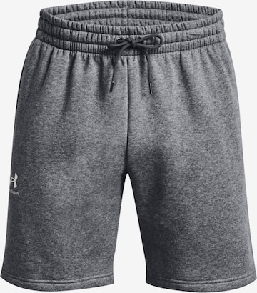 UNDER ARMOUR Workout Pants 'Essential' in Grey: front