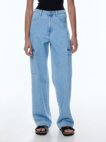 EDITED Wide Leg Cargojeans 'Nalu' i blå: forside