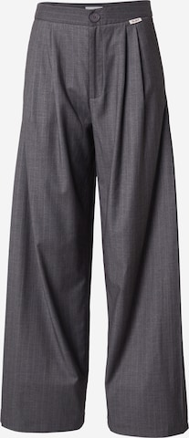 pilka OH APRIL Plačios klešnės Klostuotos kelnės 'Leana': priekis