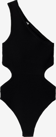 Bershka Shirt Bodysuit in Black: front