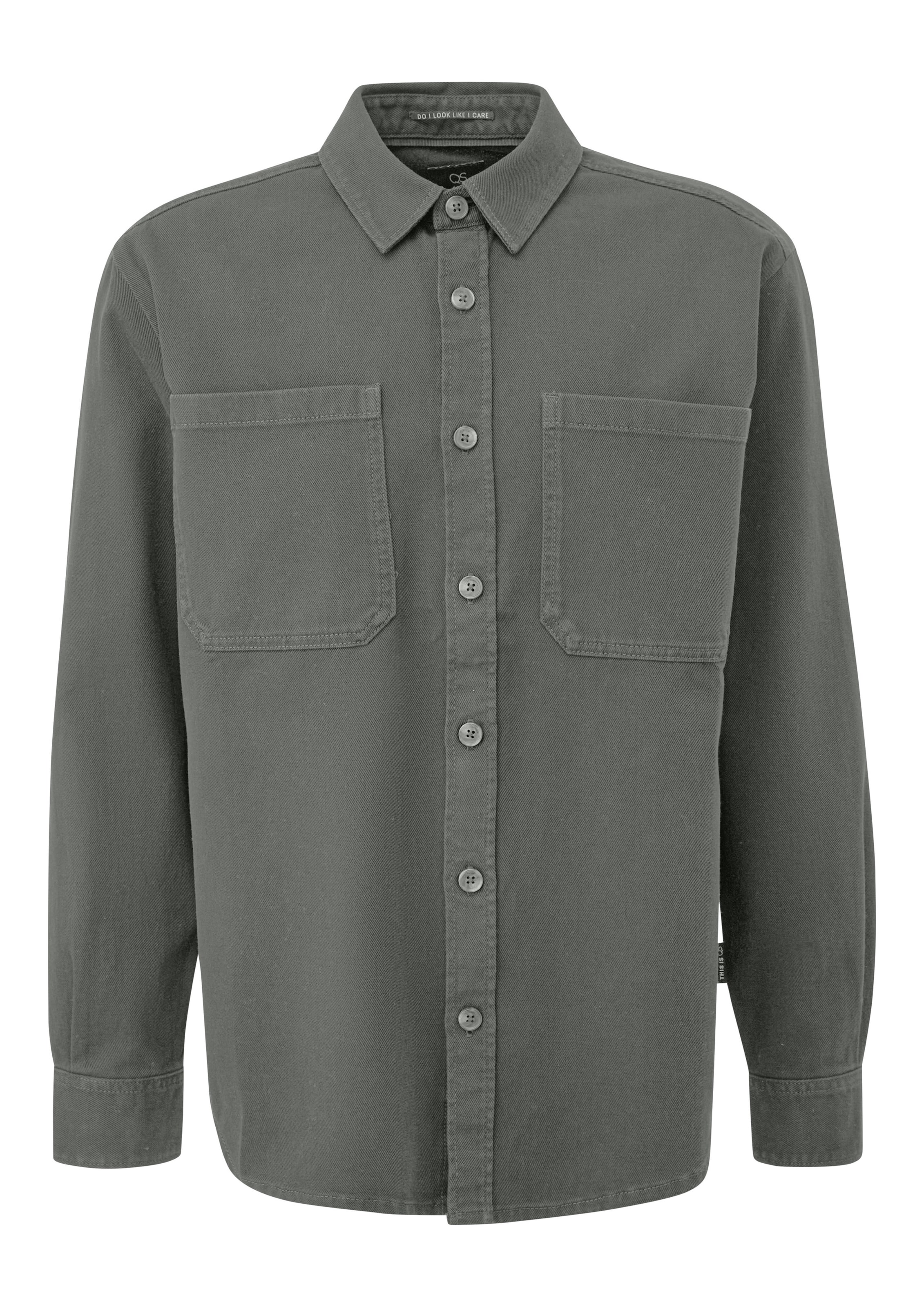 QS Overhemd in de kleur Grijs, Productweergave