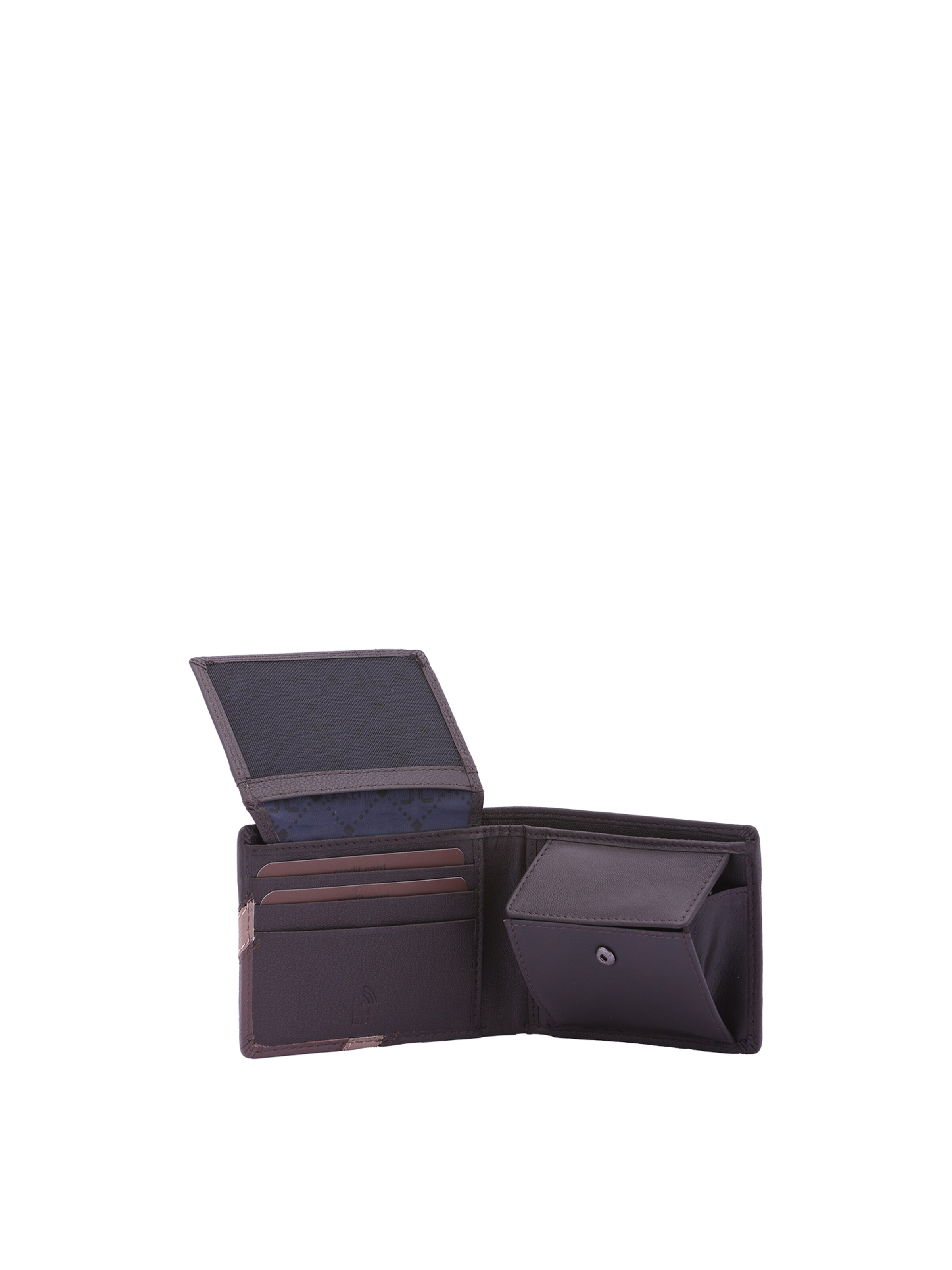 Portamonete 'Portafoglio Uomo Vera Pelle Nero con Dettagli Blu - Lancetti' di Lancetti in beige
