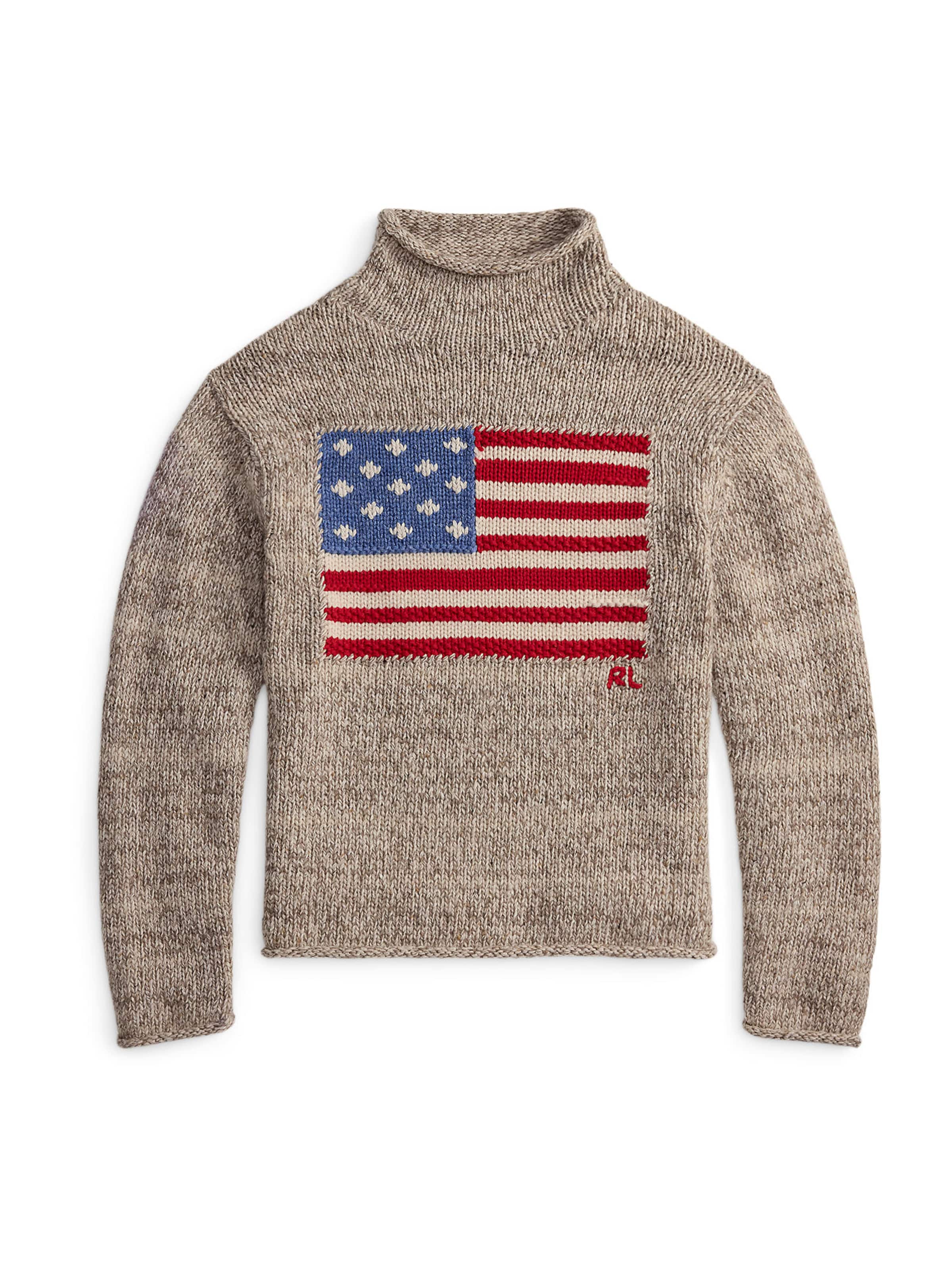 Polo Ralph Lauren Пуловер в екрю / бежово меланж / синя тинтява / алено, Преглед на продукта