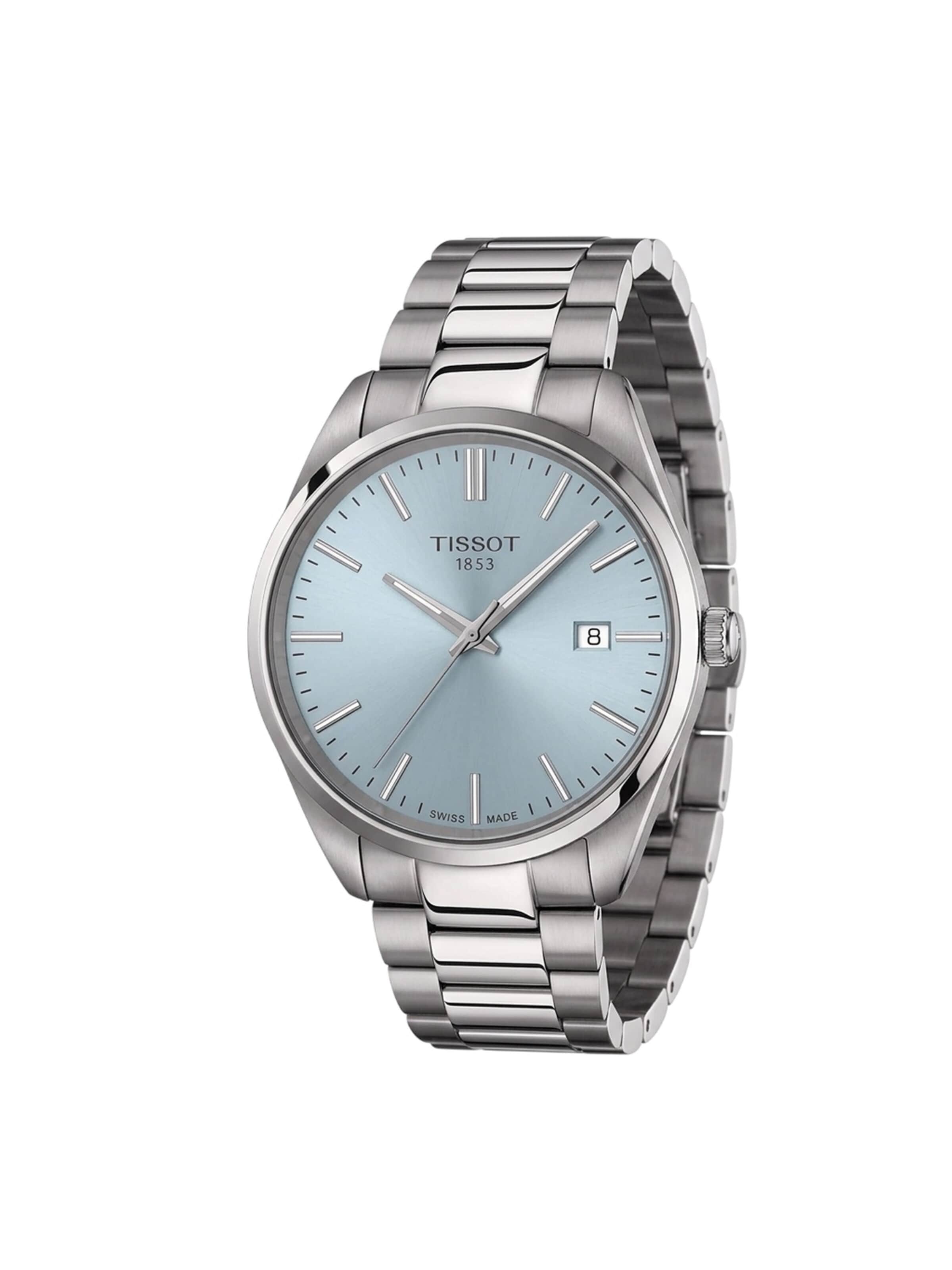 Tissot - Reloj analógico 'Tissot PR 100 40 mm Swiss Made Quarzuhr Eisblau T150.410.11.351.00' en azul: frente