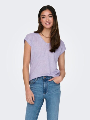 ONLY T-Shirt 'Onlsilvery' in Lila: Vorderseite
