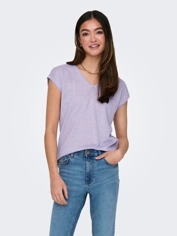 T-shirt 'Onlsilvery' ONLY en violet : devant