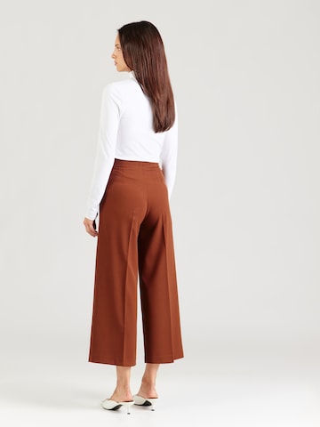 Lindex Wide leg Παντελόνι με τσάκιση 'Lykke' σε καφέ