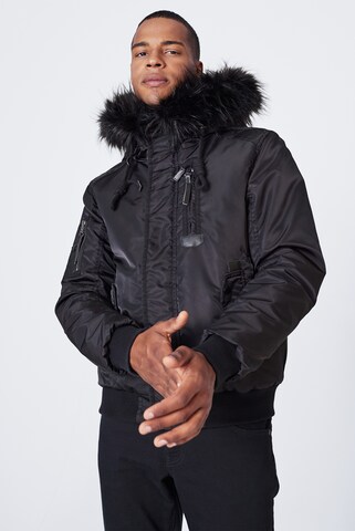 Harlem Soul Winter Jacket 'Bos-Ton' in Black: front
