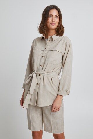 Fransa Blouse in Beige: voorkant