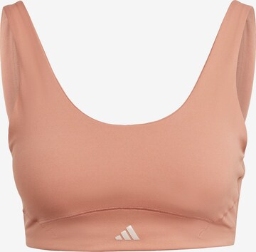 Soutien-gorge de sport 'Coreflow Luxe Studio' ADIDAS PERFORMANCE en marron : devant