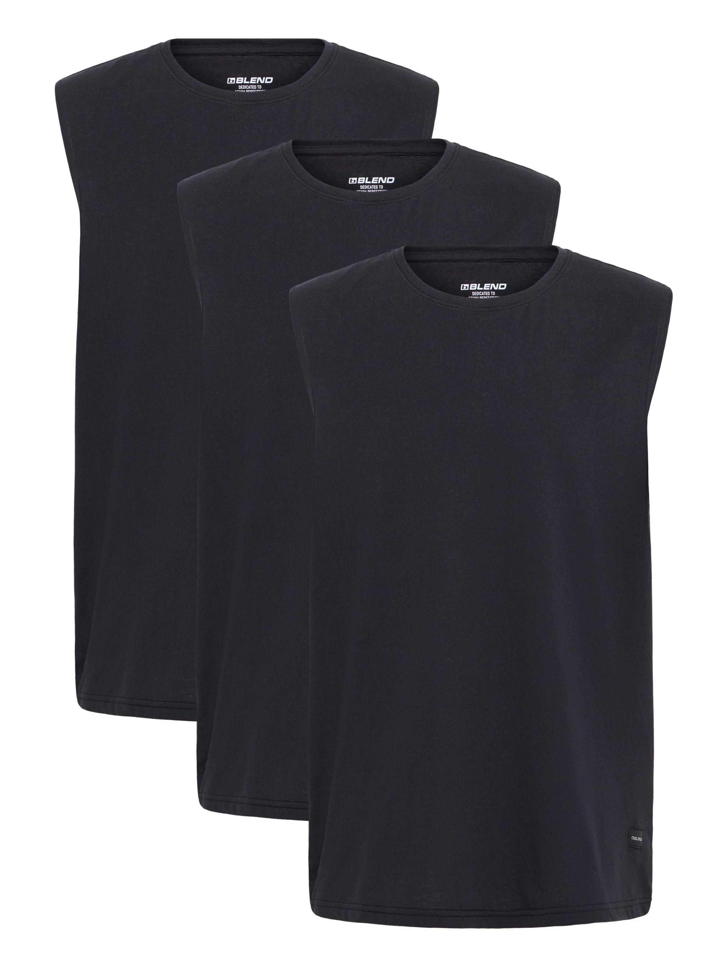 BLEND Shirt ' BHTank Top 3 Pack ' in Black: front