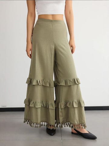 Hiccup Wide Leg Hose in Grün: Vorderseite