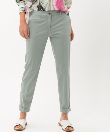 BRAX Regular Pleated Pants in Green: front