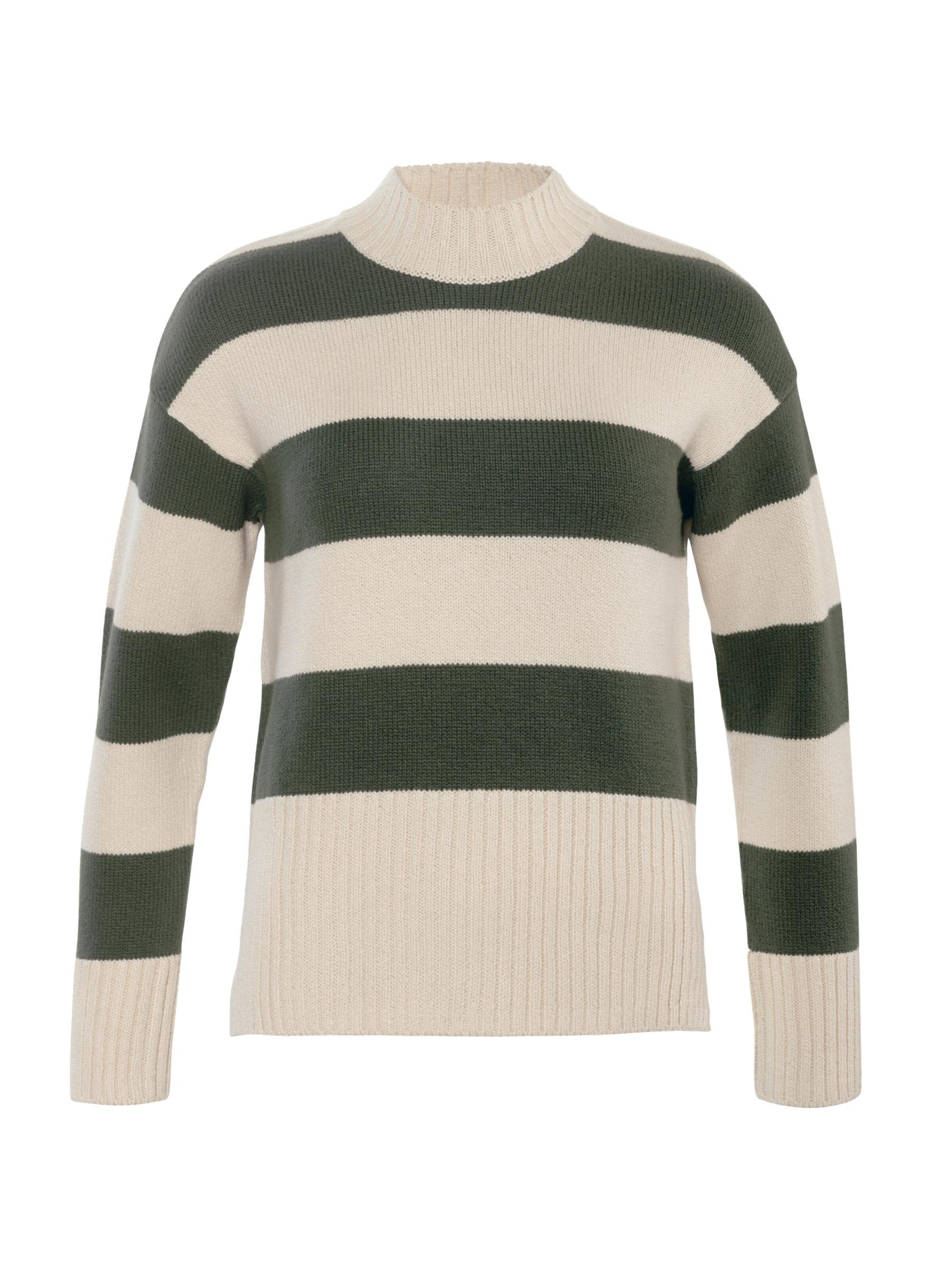 Living Crafts Pullover 'SELANIA' in L in creme / oliv, Produktansicht