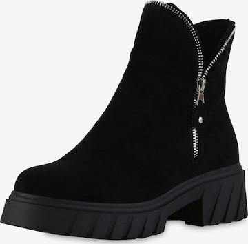 Van Hill Enkellaarsjes 'Katherine' in Zwart: voorkant