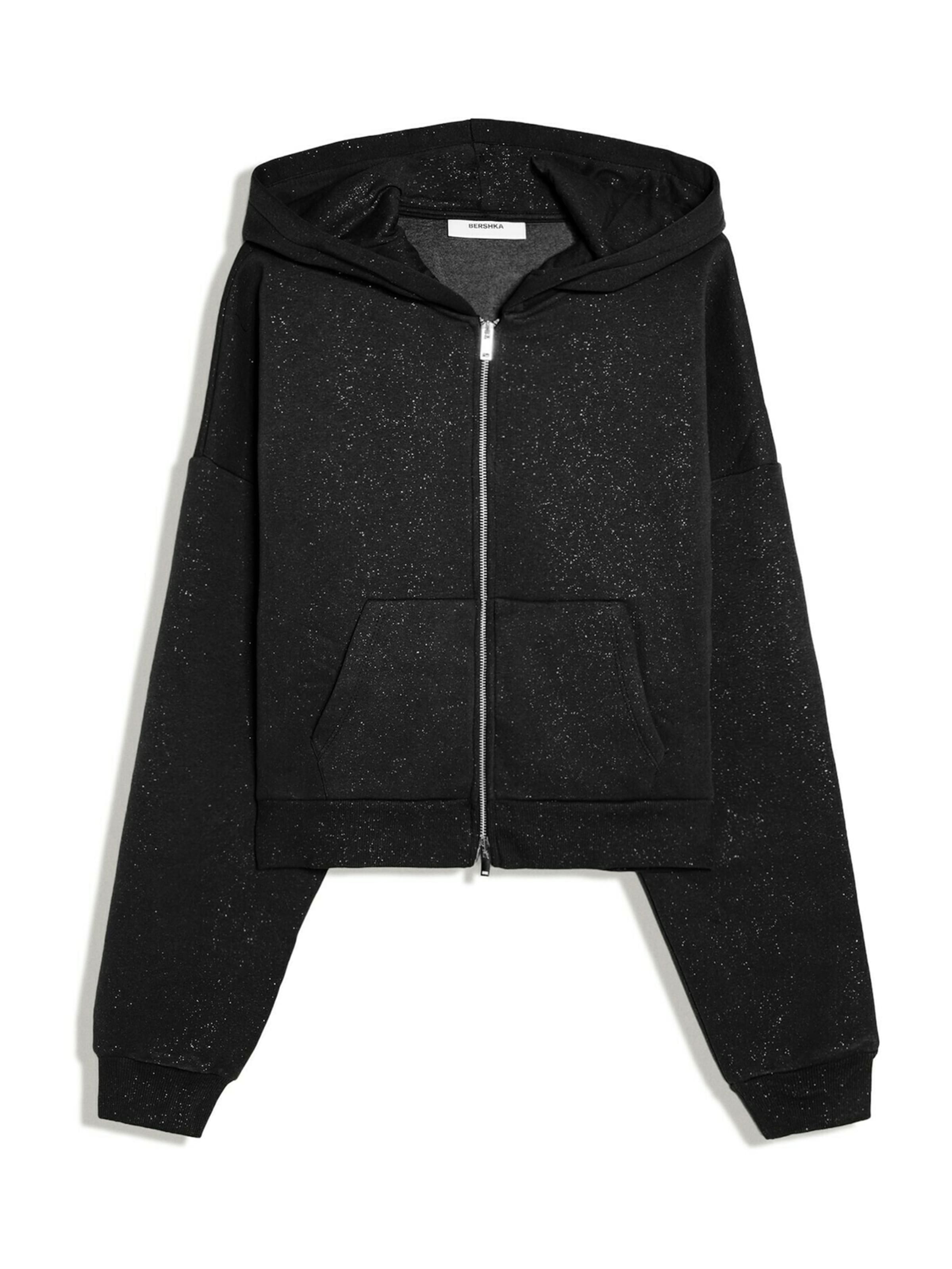 Giacca di felpa di Bershka in nero: frontale