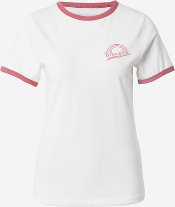 balta WRANGLER Marškinėliai 'RINGER': priekis