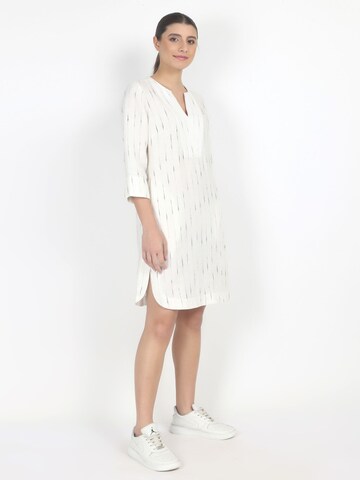 VICCI Germany Midikleid mit eingewebten Streifen in Weiß