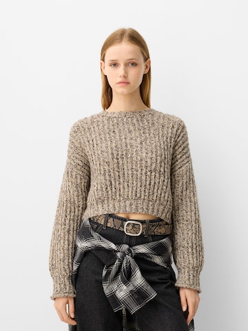 Bershka Pulover | rjava barva: sprednja stran
