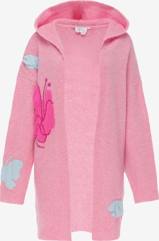 IZIA Knit Cardigan in Pink: front