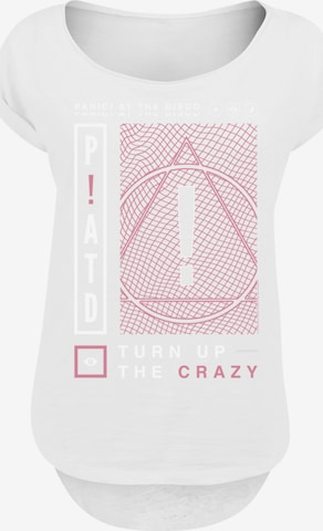 T-shirt 'Panic At The Disco Turn Up The Crazy' F4NT4STIC en blanc : devant