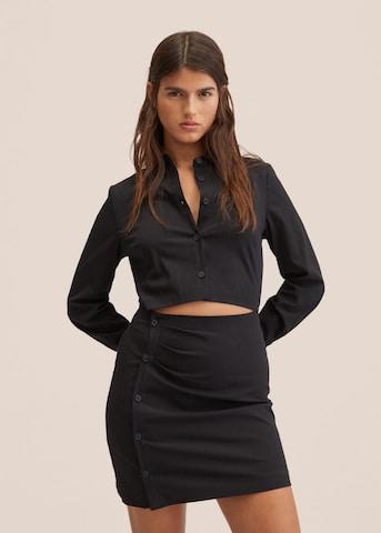 MANGO Shirt Dress 'Rene' in Black: front