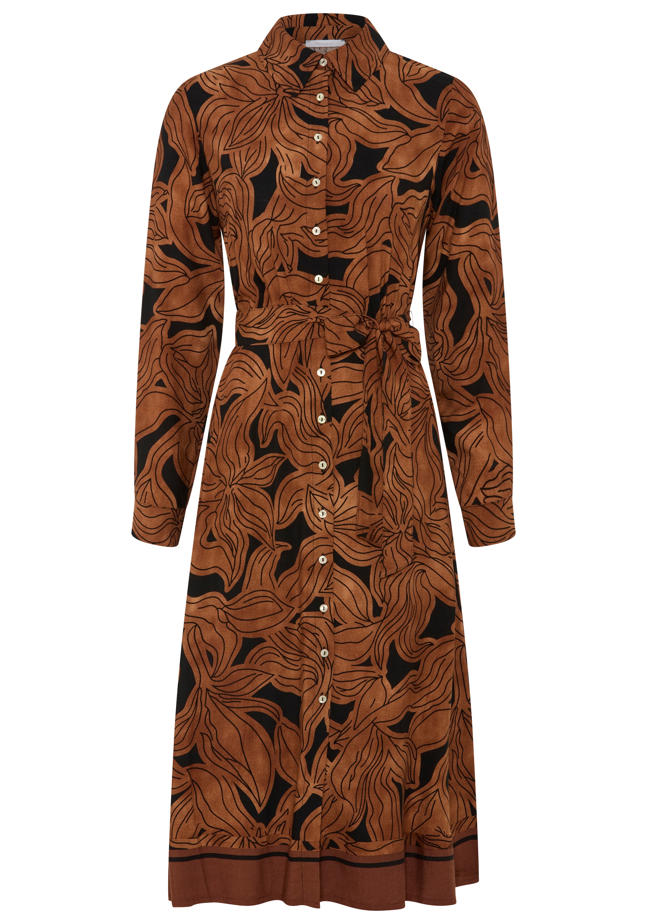 Tamaris Shirt Dress in Brown: front