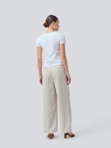 modström Wide leg Pleated Pants 'Kiera' in Beige