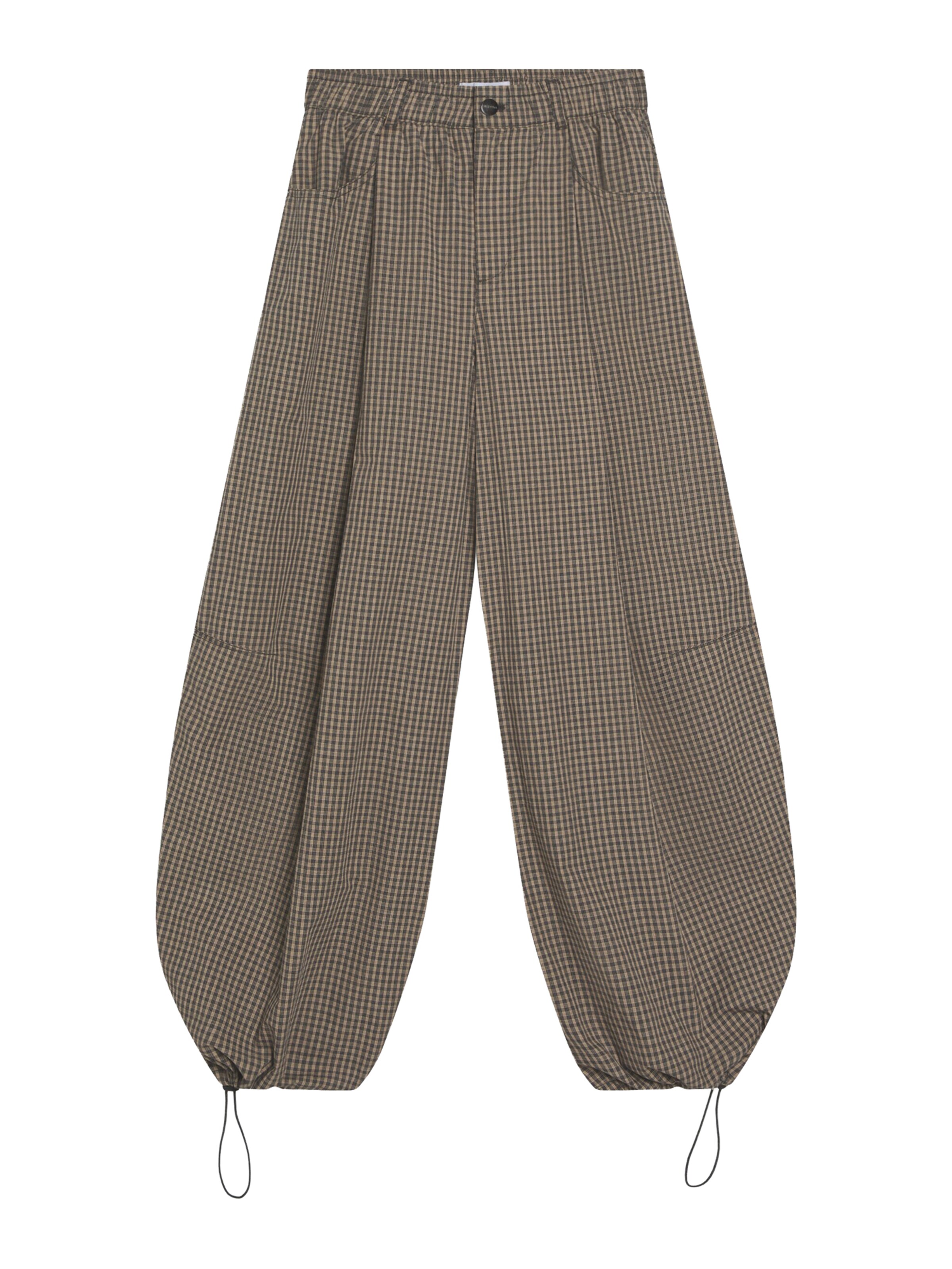 Bershka Hlače z naborki | temno bež / temno siva barva, Prikaz izdelka