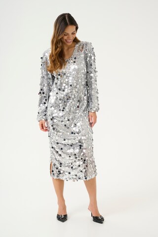 Cream Dress 'Shine' in Silver: front