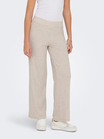 ONLY Wide leg Broek 'NELLA' in Beige: voorkant