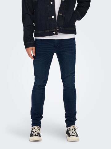 Only & Sons Skinny Jeans in Blauw: voorkant