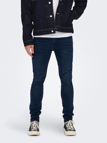 Only & Sons - Skinny Vaquero en azul: frente