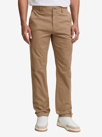 TOM TAILORregular Chino hlače - smeđa boja: prednji dio