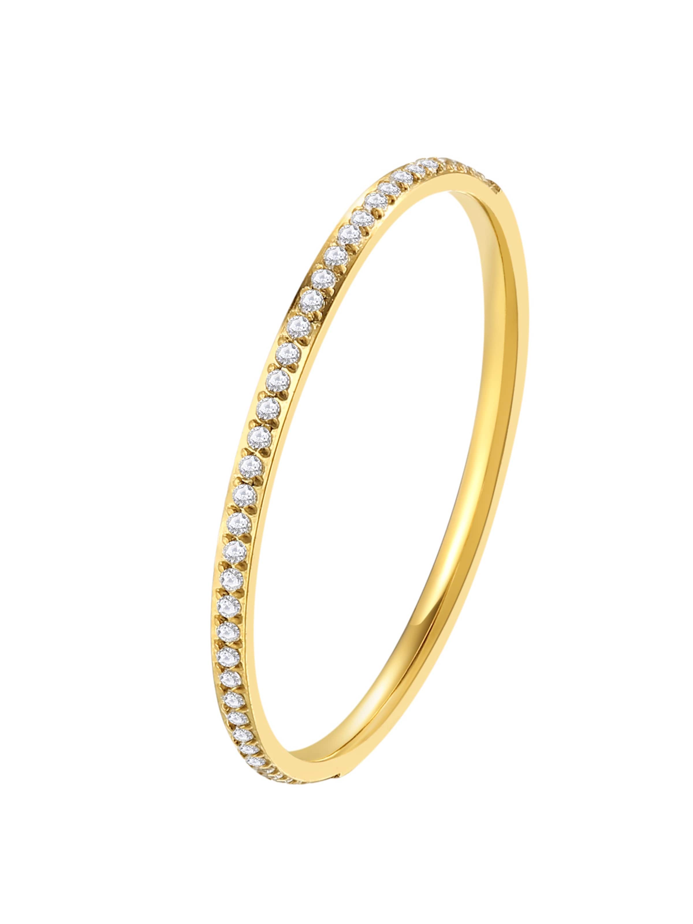 Hey Happiness Ring 'Slim Band'‌‌‌‌‌‌‌‌ in Gold: Vorderseite