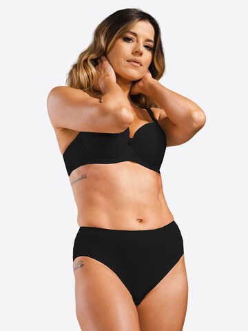 Unikat T-shirt Bra 'Celina' in Black: front