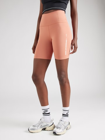 NIKESkinny Sportske hlače 'ONE' - roza boja: prednji dio