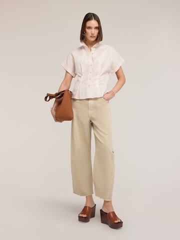 MOTIVI Loose fit Trousers in Beige