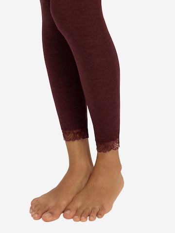 Hanro Skinny Leggings ' Woolen Lace ' in Bruin