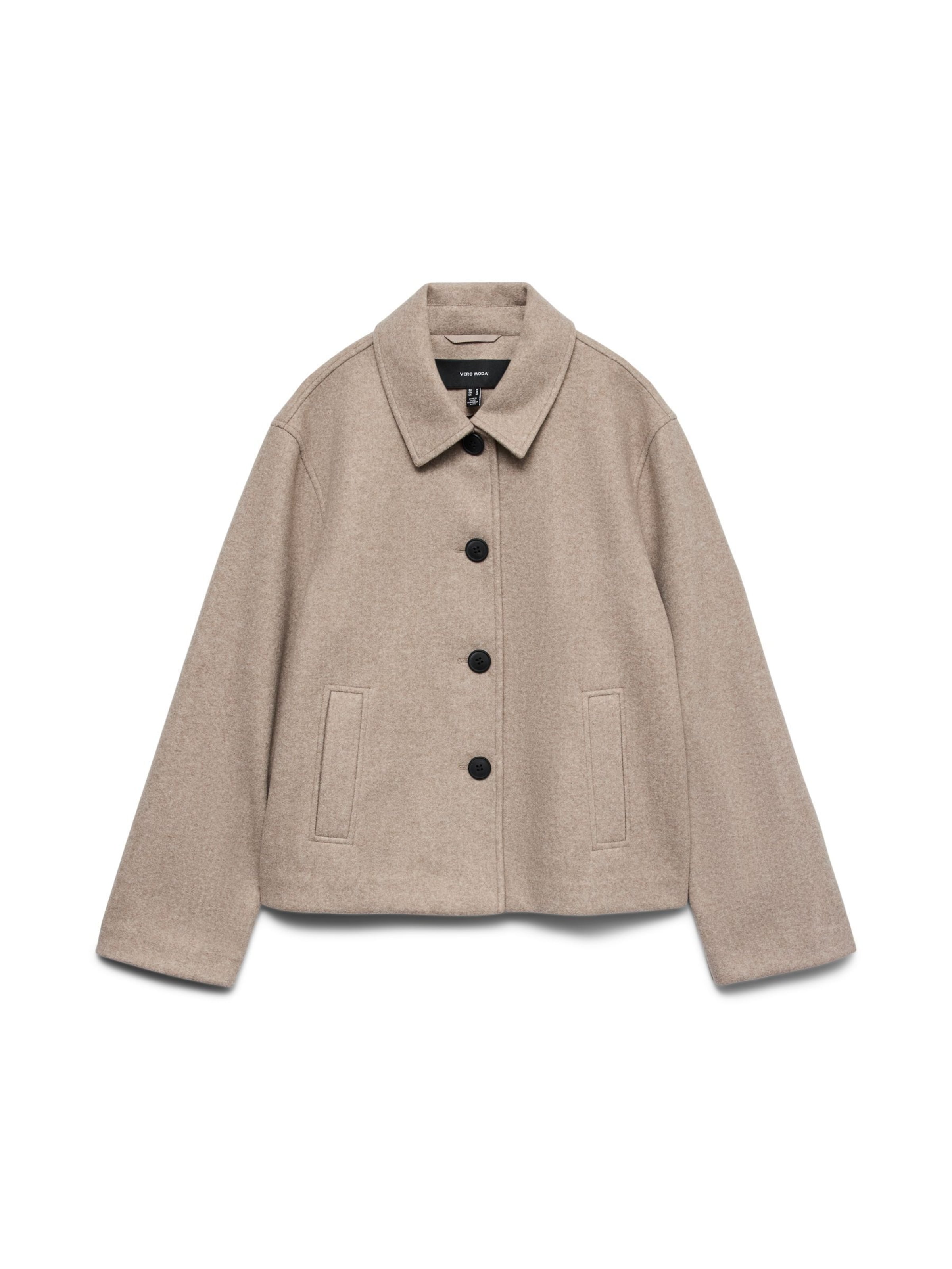 Vero Moda Curve Jacke 'VMCFortunemie' in Beige: Vorderseite