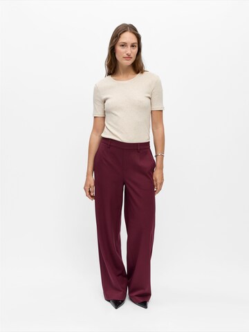 OBJECT Wide leg Pleat-front trousers 'OBJLisa' in Red